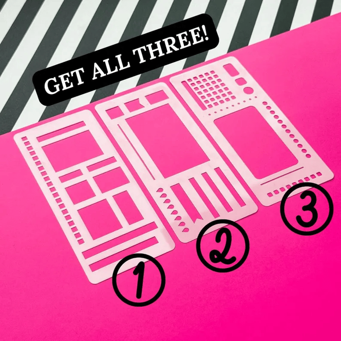 Journal Stencil Set | Reusable Mylar Templates | Bullet Planner & Scrapbook Accessories