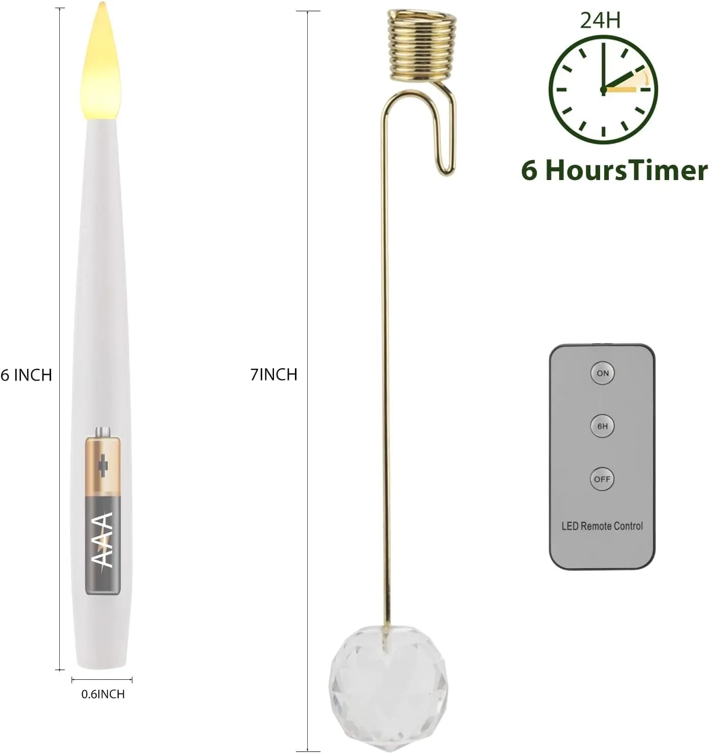 Christmas LED Tree Candles | Remote Control Flameless Lights | Set of 12 Warm White