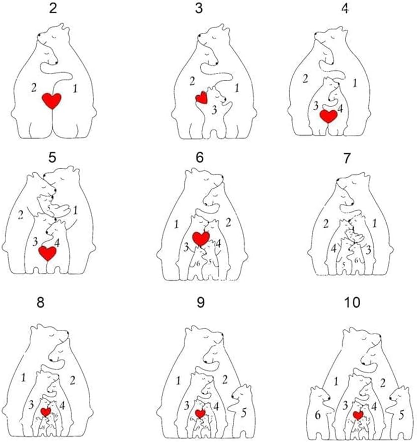 CozyBears™ Wooden Family Puzzle