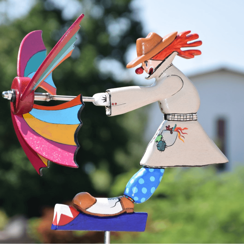 Handmade Garden Windmill | WhimsyMill™ Bird & Animal Design | Wood & Stainless Steel | Outdoor Décor