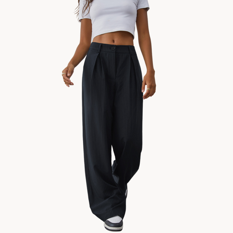 Dalia | Chic Wide Pinstripe Design Women's Pants