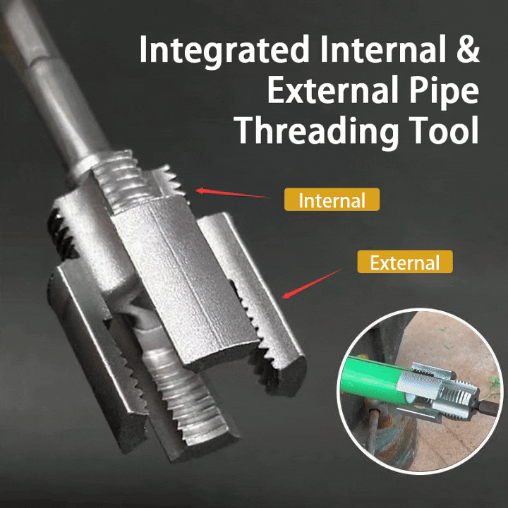 Pipe Threading Tool | Dual-Function Internal & External Threads | 40Cr Alloy Steel | 1/2" or 3/4"