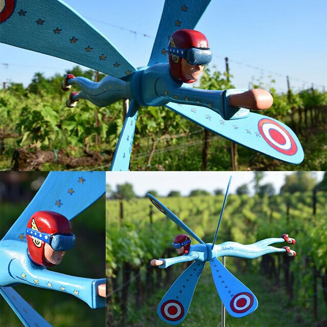 Handmade Garden Windmill | WhimsyMill™ Bird & Animal Design | Wood & Stainless Steel | Outdoor Décor