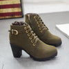 Women’s Chunky Heel Boots | Warm Faux Fur Lining | Non-Slip Sole | PU Leather Design