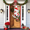 Christmas Door Cover | Santa & Gingerbread Design | Festive Entrance Decoration | Easy Installation | 36×80 in