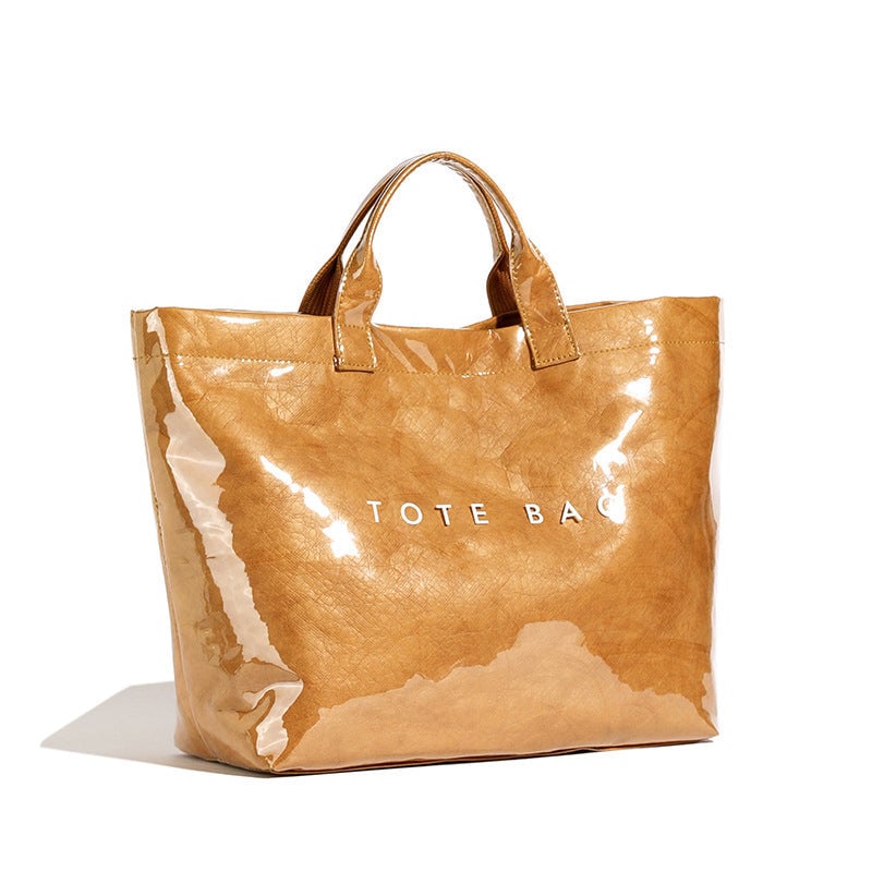 Women’s Tote Bag | Letters Print Design | Kraft Paper | Spacious & Durable