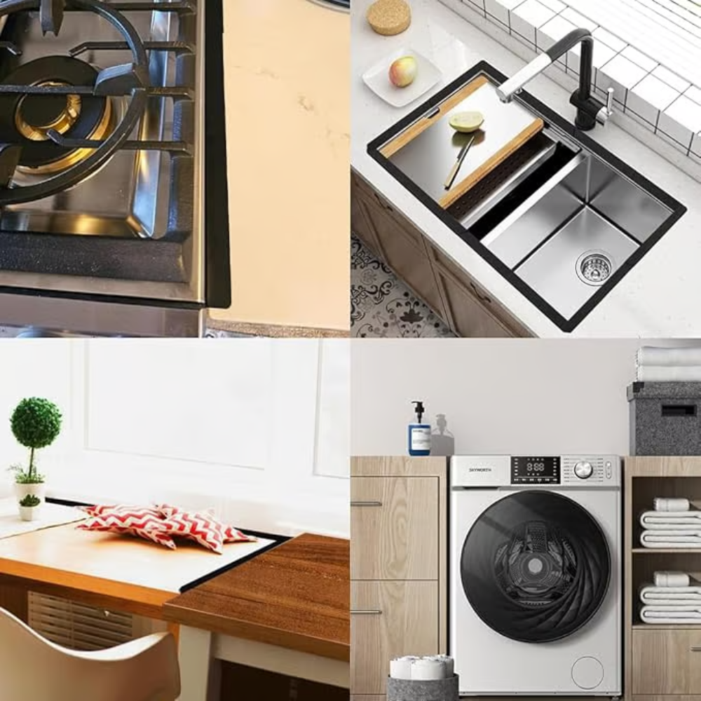 Adjustable Stove Gap Cover | Heat-Resistant Stainless Steel Seal Strip | Kitchen Spill Protector