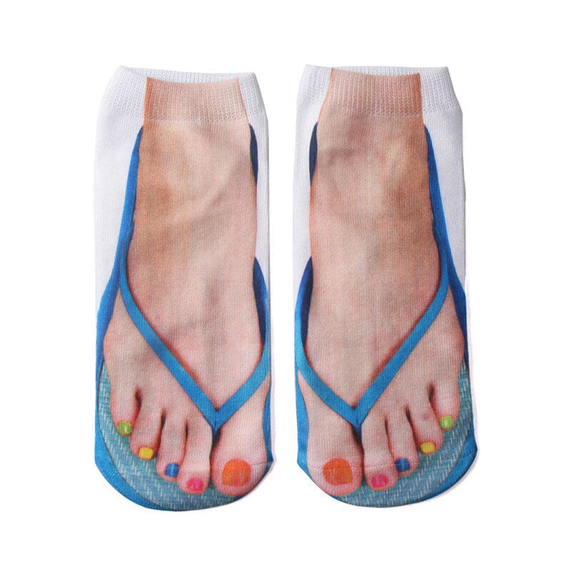 Women’s Crew Socks | Manicure Nail Art Print | Breathable Cotton Blend | Fashion Statement Daily Wear