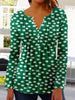 Elegant women's top with long sleeves, button placket, cotton blend