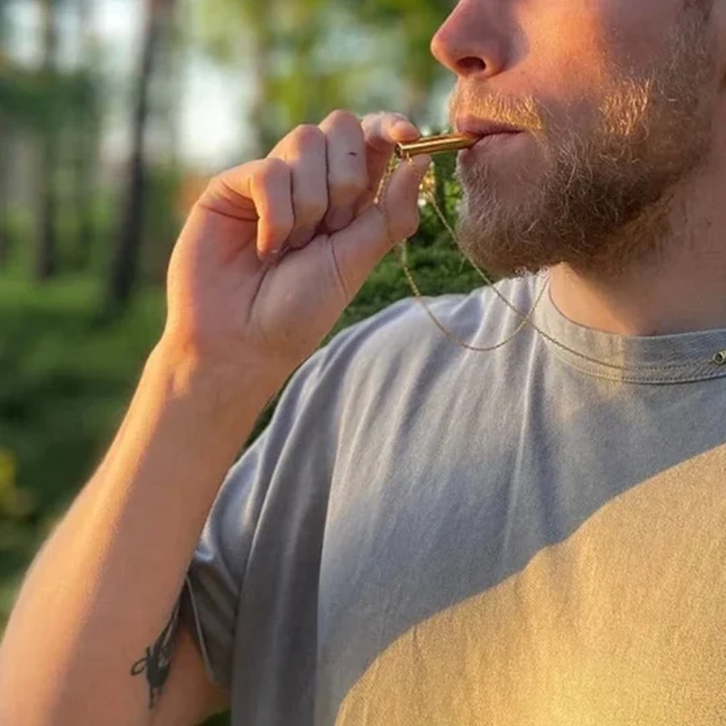 Breathing Exercise Necklace | Stainless Steel | Smoking & Vaping Alternative for Anxiety Relief