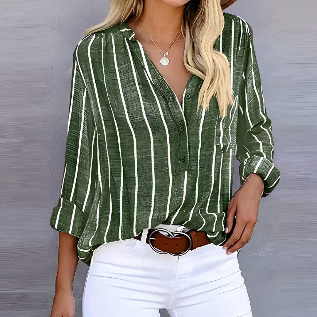Jantien - Fashionable Striped Women's Blouse