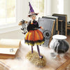 Halloween Witch Figurine | Handcrafted Resin with Realistic Hair | Collectible Tabletop Decoration | 18 in