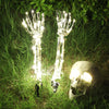 Halloween Yard Decoration | Light-Up Skull & Skeleton Arms | 8-Mode LED Outdoor Prop