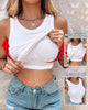 Women’s Seamless Support Tank Top | Built-In Bra | Ribbed Stretch Knit