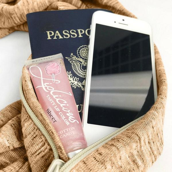 Winter Scarf with Hidden Pocket | Soft Warm Fabric | Travel Essential | 180×50 cm