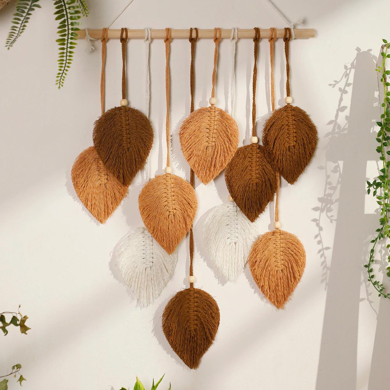 Boho Macrame Leaf Tapestry