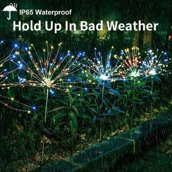 Solar Firework String Lights | 90 LED | Waterproof IP65 | Garden & Outdoor Decoration | 95cm
