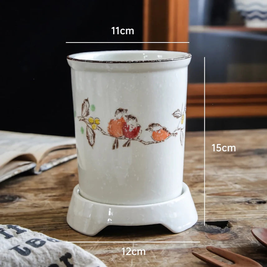 Elegant Ceramic Chopstick Storage Holder for Kitchen Organization