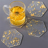 6pcs Acrylic Gold Foil Coaster Set with Holder