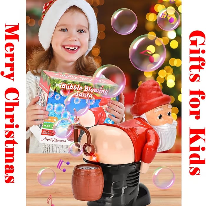 Christmas Bubble Machine | Santa Design | Lights & Music | High Bubble Output