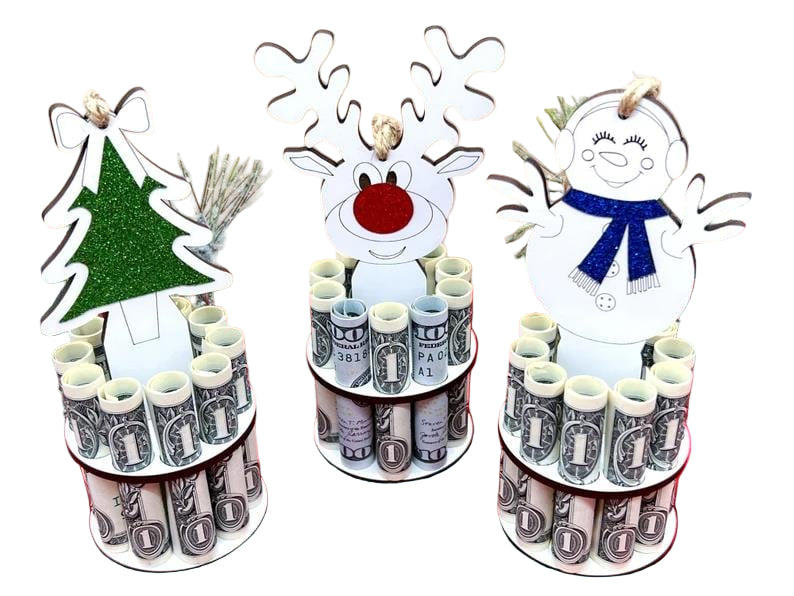 Christmas Money Holder Ornament | Handmade Wooden Decoration | Festive Gift Idea