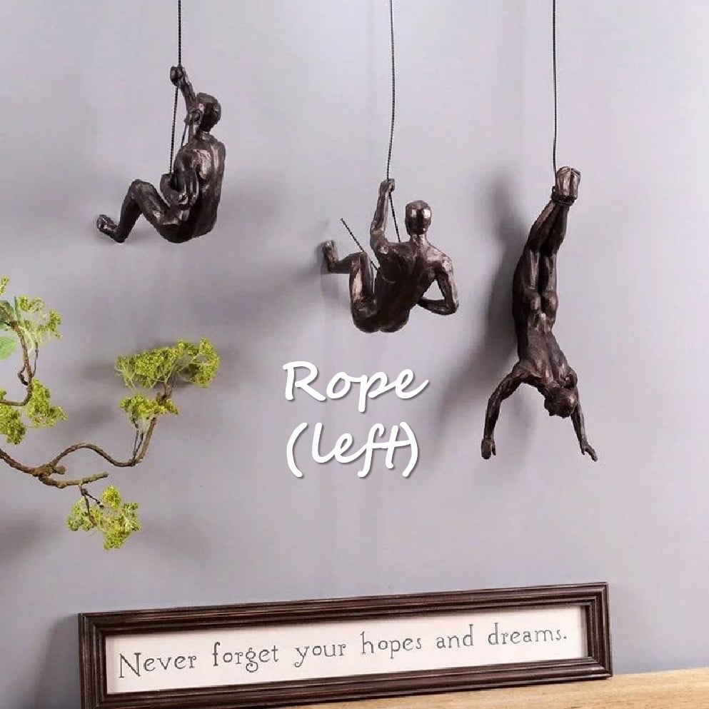 Wall Climbing Man Sculpture | Modern Resin Wall Art Decor | Creative Hanging Statue