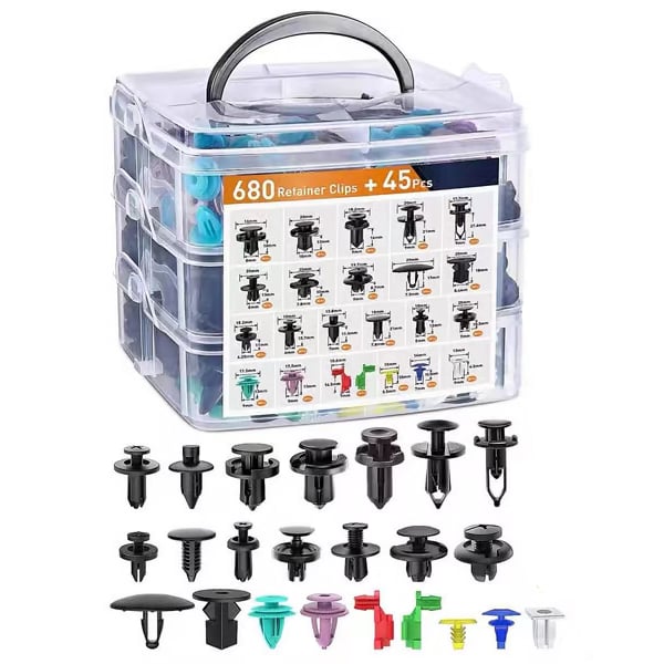 Car Retainer Clip Set | 725 PCS + Removal Tool | Universal Nylon Fasteners Kit