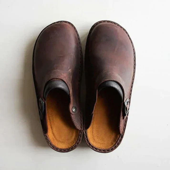 Women’s Orthopedic Mules | Cushioned Insole | PU Leather Slip-On Shoes