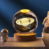 3D Solar System Crystal Ball | Laser Engraved | Educational Gift with LED Base Option