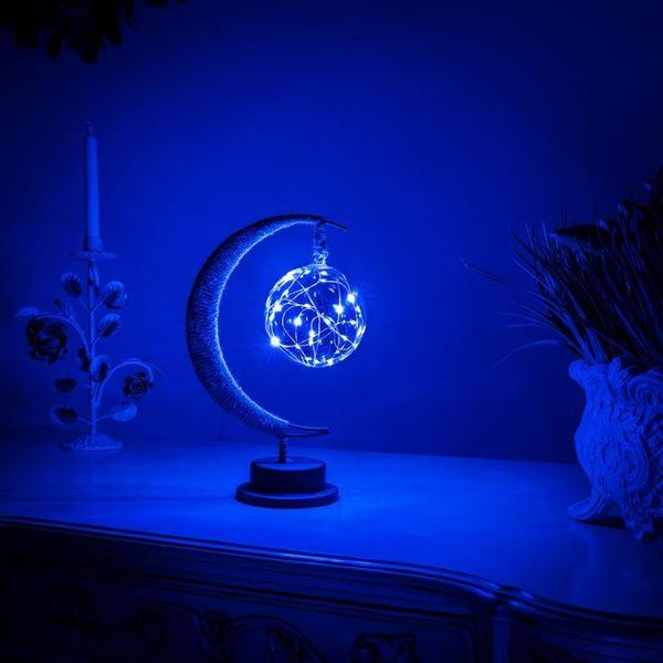 Crescent Moon LED Lamp | Handcrafted Metal Base | Soft Adjustable Glow