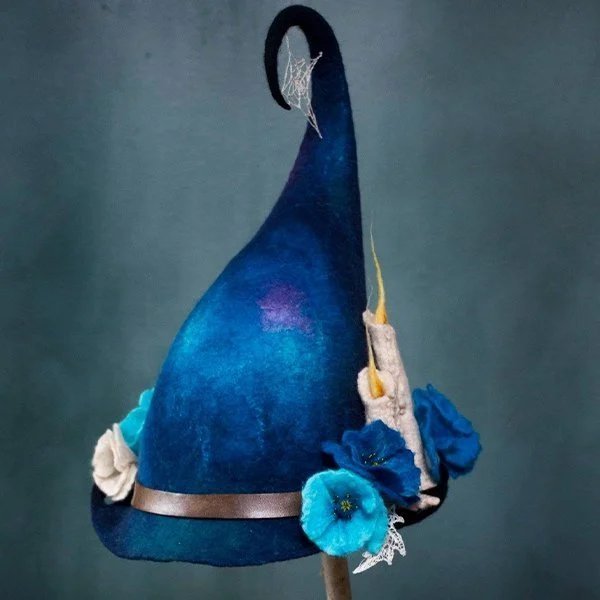 Halloween Witch Hat | Handmade Felt Costume Accessory | Adjustable Size for Adults