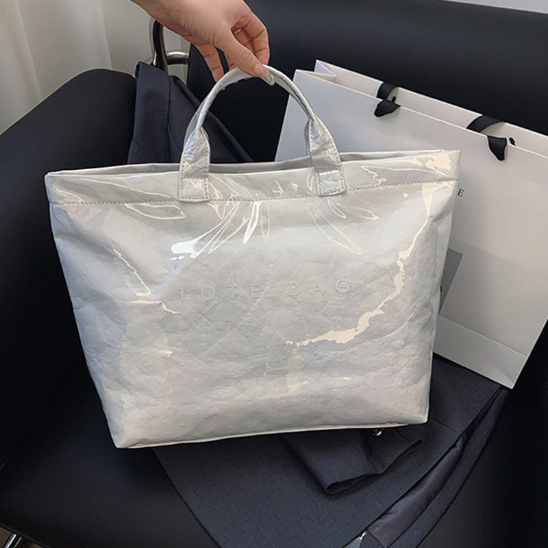 Women’s Tote Bag | Letters Print Design | Kraft Paper | Spacious & Durable