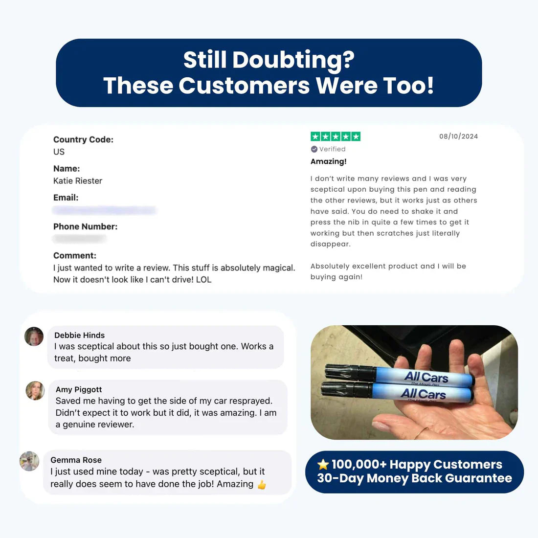 Car Scratch Repair Pen | Clear Coat Restoration | UV-Resistant | Permanent Paint Fix