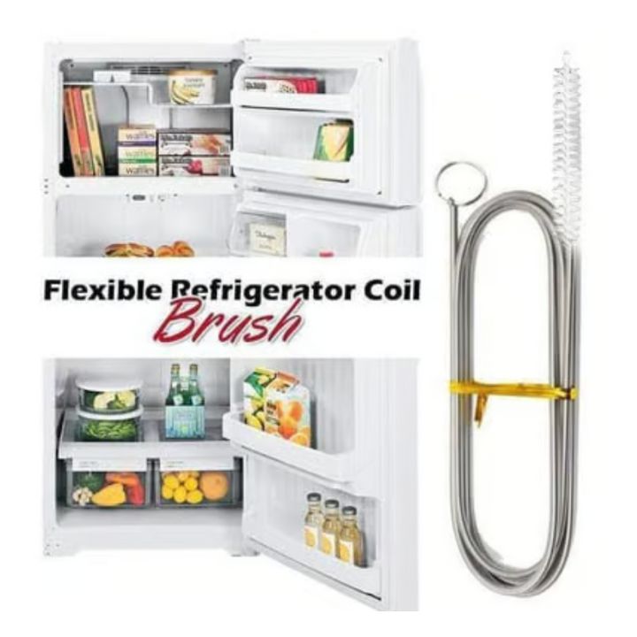 Refrigerator Drain Cleaning Kit | Flexible Brush & Spray Tool | Stainless Steel & Nylon