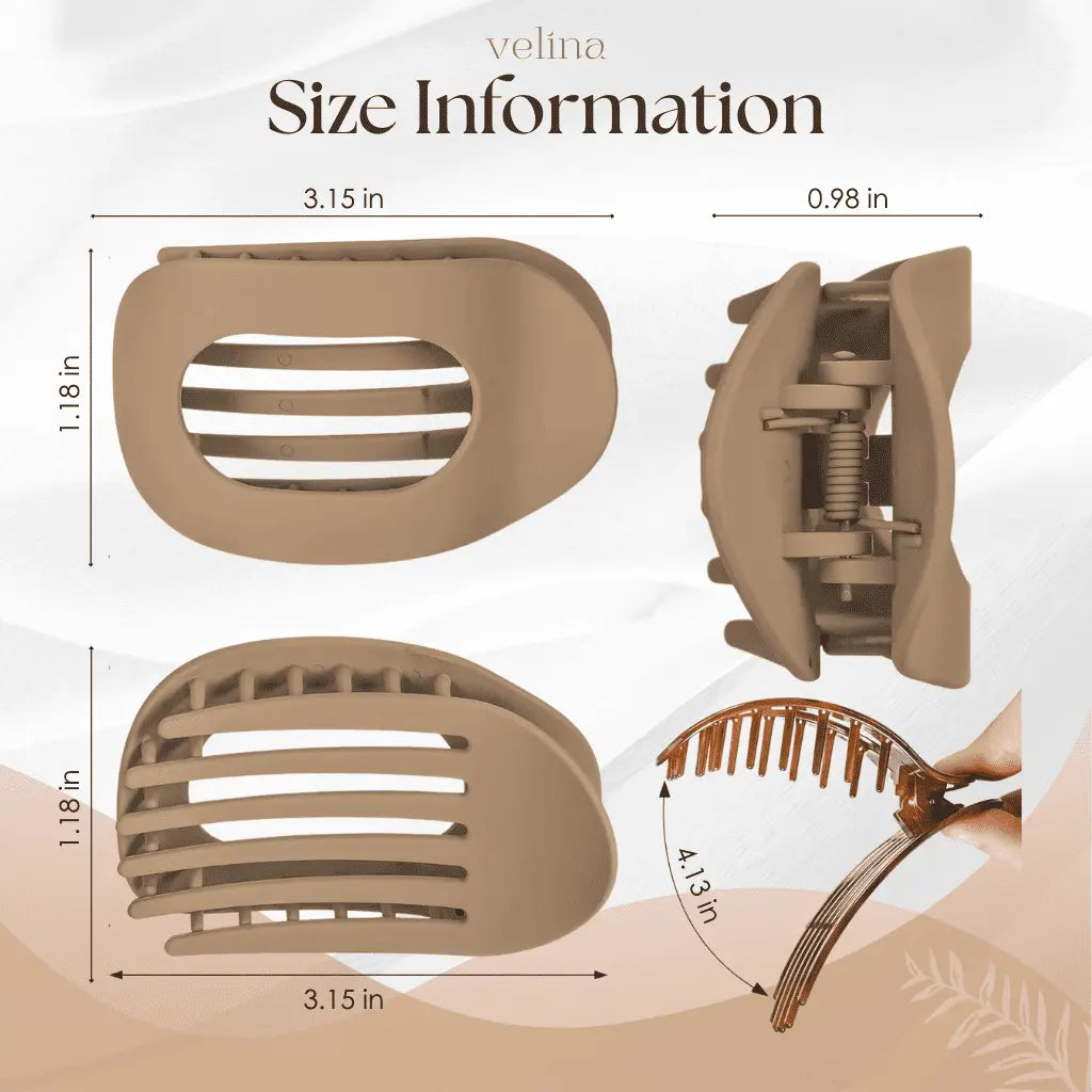 Flat Hair Claw Clip | No-Pinch Comfort Design | Strong Hold for Thick & Fine Hair