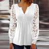 Elegant women's top with long sleeves, button placket, cotton blend