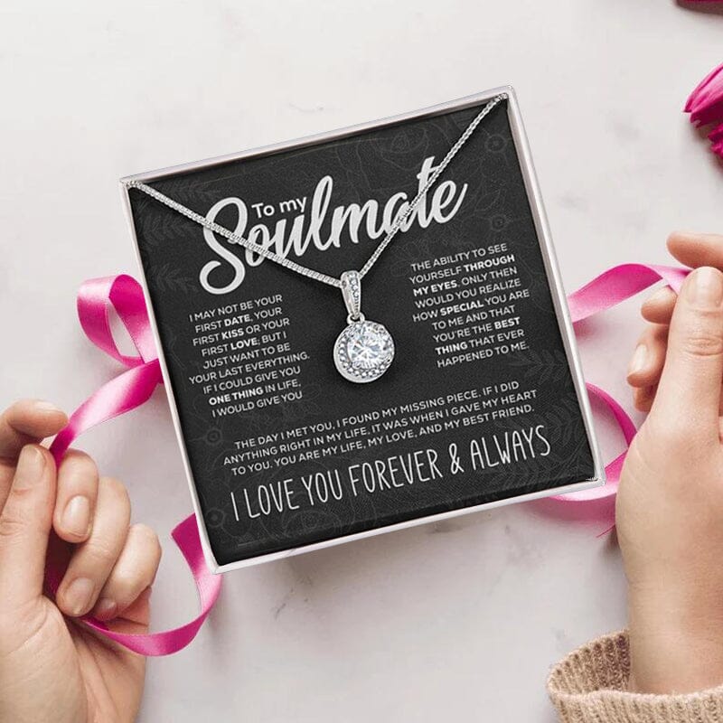 To my soulmate sparkling round necklace