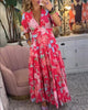 Popular maxi dress with short sleeves and print