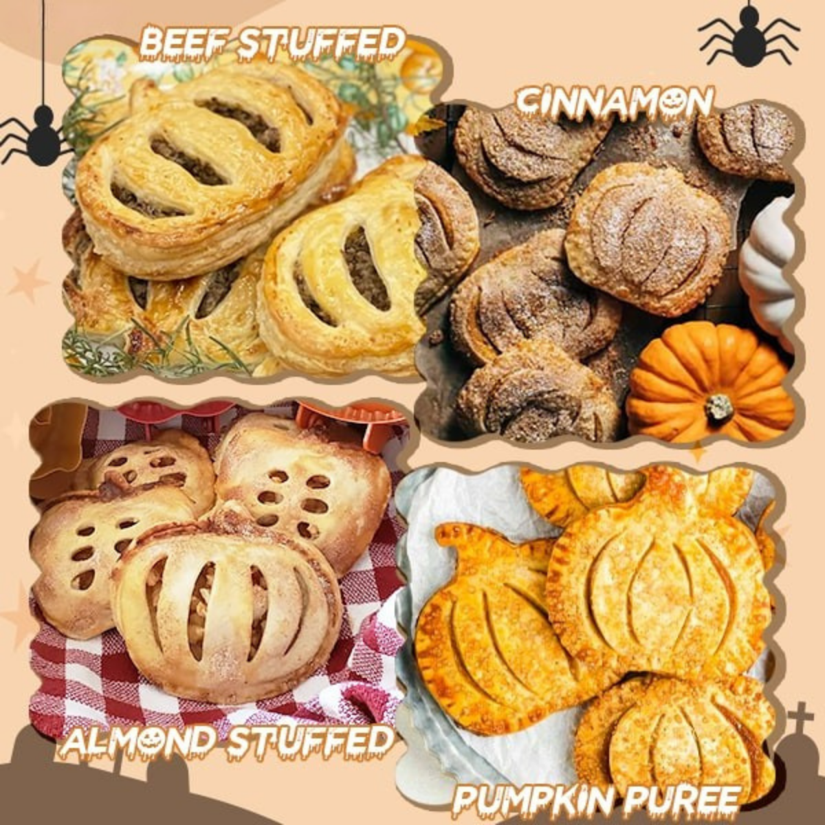 Halloween Pie Press | Pumpkin, Apple & Acorn Shapes | Non-Stick Pastry Cutter & Sealer