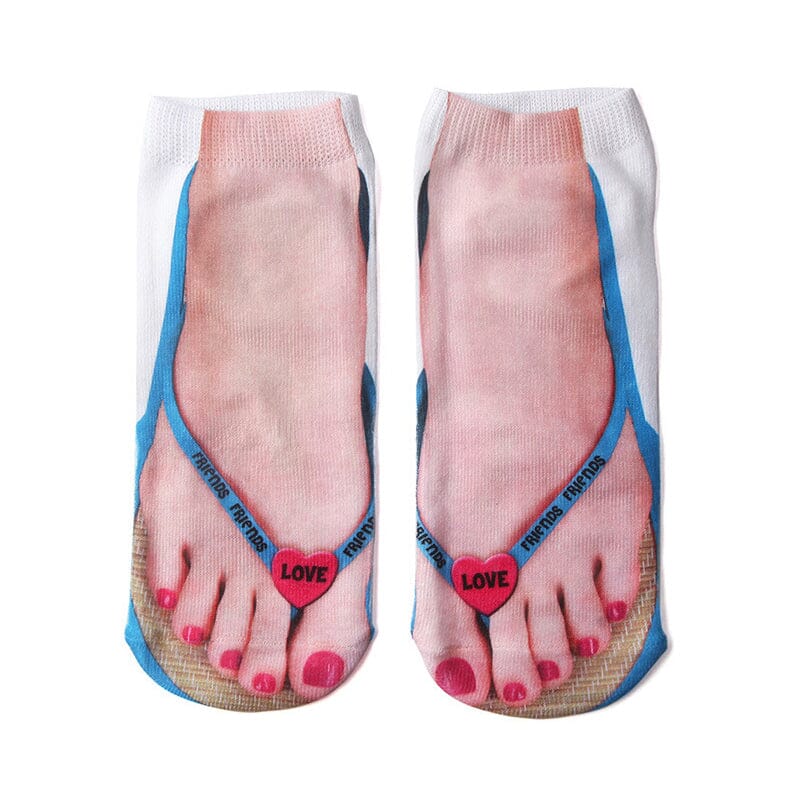 Women’s Crew Socks | Manicure Nail Art Print | Breathable Cotton Blend | Fashion Statement Daily Wear