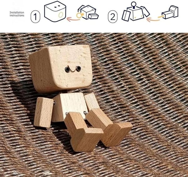 Handmade Wooden Sway Figure | Motion Bobble Ornament | Desk & Car Decoration