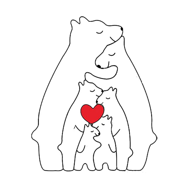 CozyBears™ Wooden Family Puzzle