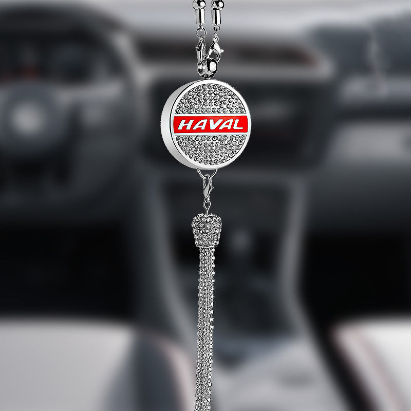 Car Rearview Mirror Pendant | Sparkling Rhinestone Accessory | Zinc Alloy | 100g