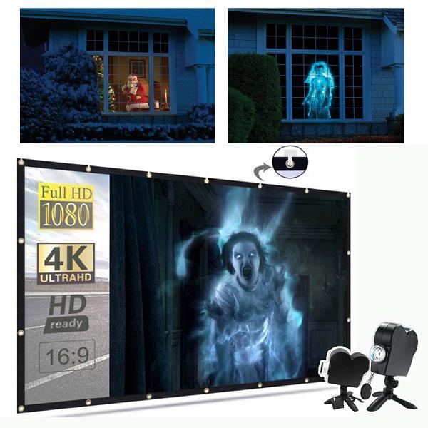 Halloween & Christmas Window Projector | LED Holographic Scenes | Includes Tripod & Videos