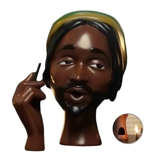Incense Burner Statue | Artistic Resin Design | Backflow Smoke Effect | 7.8 in