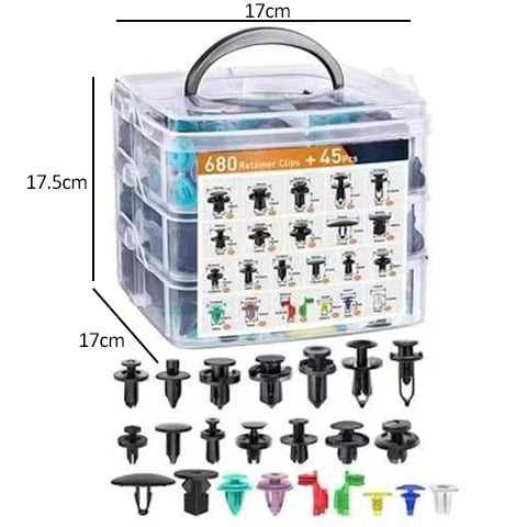 Car Retainer Clip Set | 725 PCS + Removal Tool | Universal Nylon Fasteners Kit