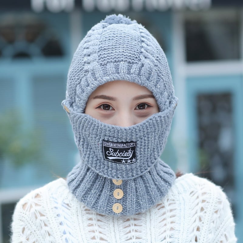 Women’s Winter Beanie & Scarf Set | Soft Fuzzy Lining | 2-in-1 Hat, Scarf & Face Cover | Cold Weather Gift