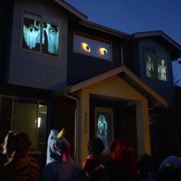 Halloween & Christmas Window Projector | LED Holographic Scenes | Includes Tripod & Videos