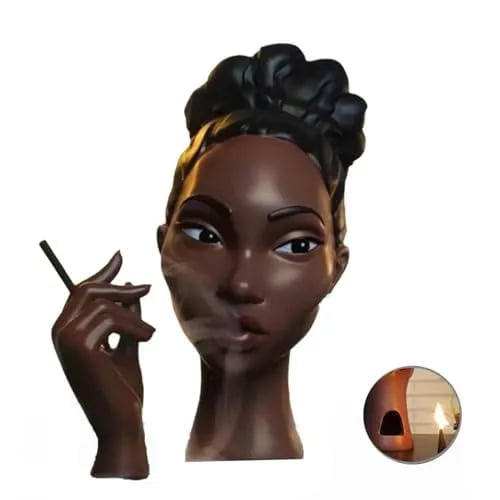 Incense Burner Statue | Artistic Resin Design | Backflow Smoke Effect | 7.8 in