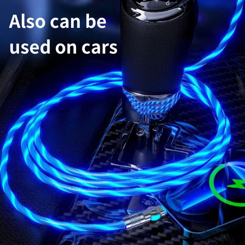 Magnetic Charging Cable | 540° Rotating Connector | Fast Charge with LED Glow